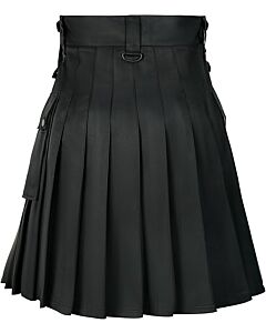 Black Leather Strap Utility Kilt