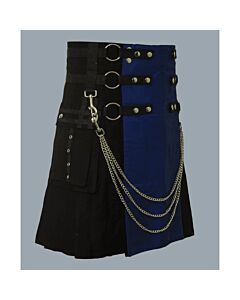 Black and Blue Fashion Kilt