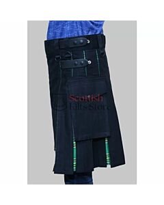 Black And Green Tartan Utility Kilt
