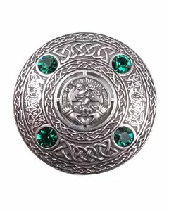 Irish Clan Crest Plaid Brooch