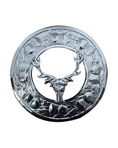 Irish Stag Head Plaid Brooch