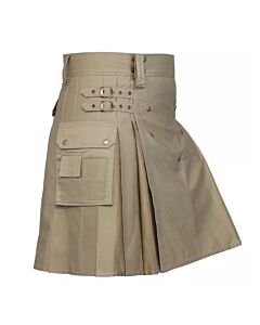 Khaki Modern Utility Kilt 