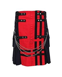 red and black deluxe utility fashion kilt 