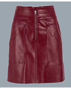 Red leather skirt