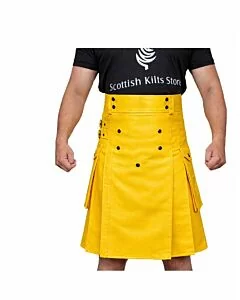 Yellow Leather Utility Kilt