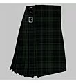 Clergy Modern Tartan Kilt front view, deep blue and green tartan