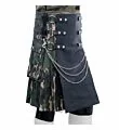 fashion camo kilt with leather apron left side