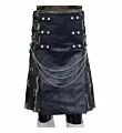 fashion camo kilt with leather apron front side