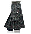 green camo detachable pocket kilt right side