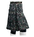 green camo detachable pocket kilt left side