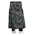 green camo detachable pocket kilt front side