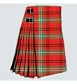 Morrison Red Tartan Kilt front view, vibrant red with green and black accents